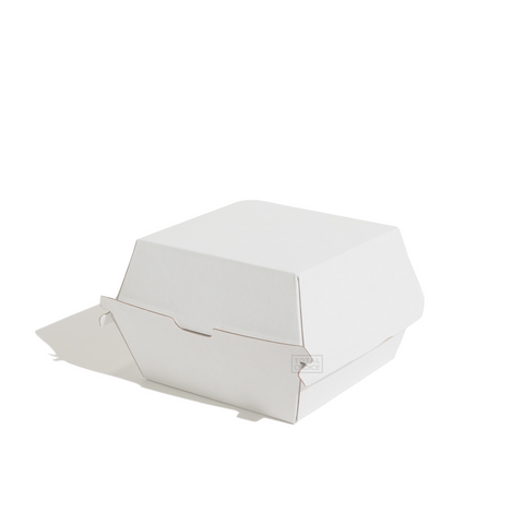 White Corrugated Burger Clam Container