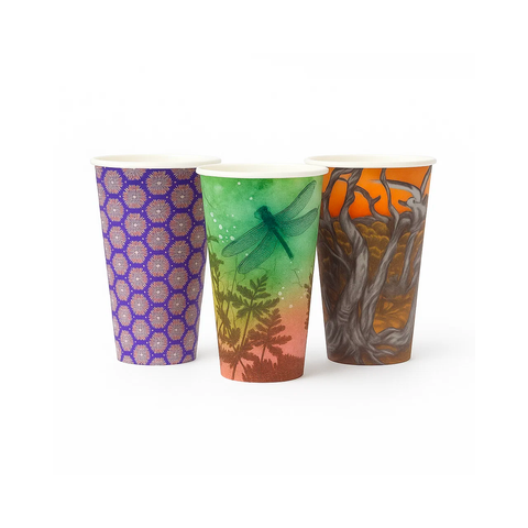 BioPak Double Wall 16oz Coffee Cup 90mm Art Series