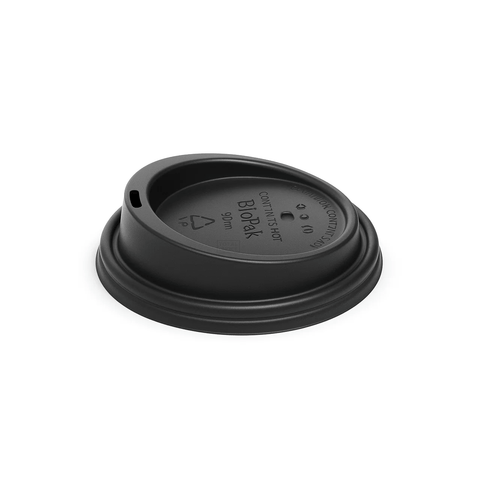 Black Hot Coffee Cup Lids 90mm