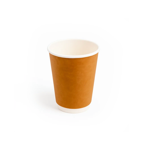 Double Wall Coffee Cup 12oz Kraft Acqueous