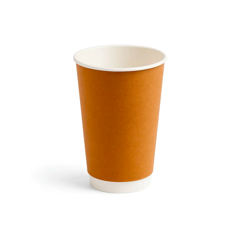 Double Wall Coffee Cup 16oz Kraft Acqueous