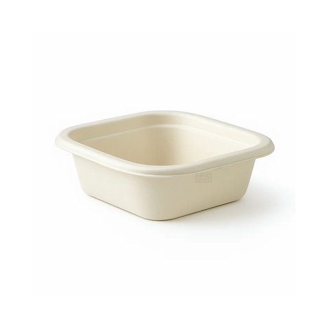 Sugarcane Square Base Container 280ml White
