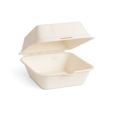 White XL Clamshell Burger Box – Coated Board