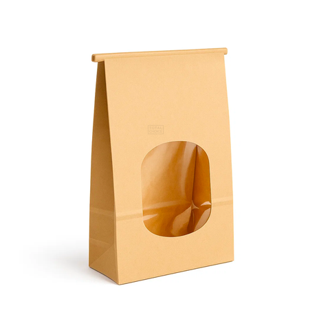Tin Tie Brown Window Paper Bag Large