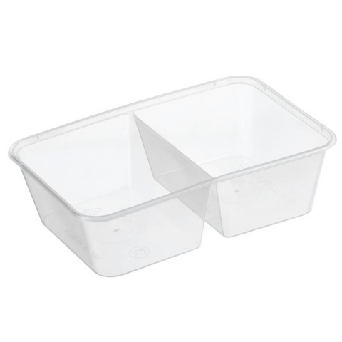 Genfac Rectangular 650ml 2-Compartment Container