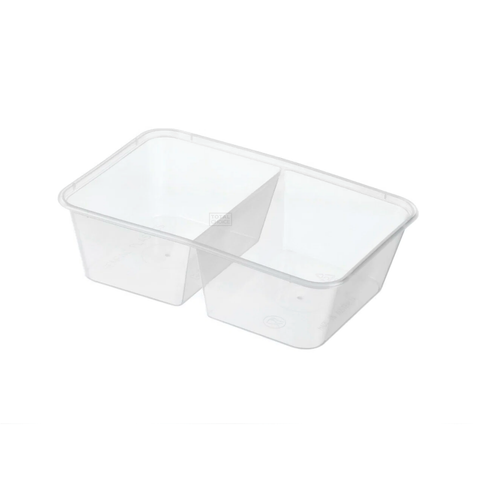 Genfac Rectangular 650ml 2-Compartment Container