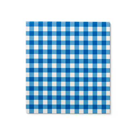 Greaseproof Paper ¼ Cut Blue Gingham Print