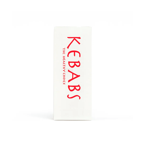 White Foil-Lined Kebab Paper Bags with Print