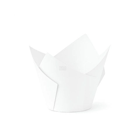 Tulip Muffin Cup White Wide 60mm Base