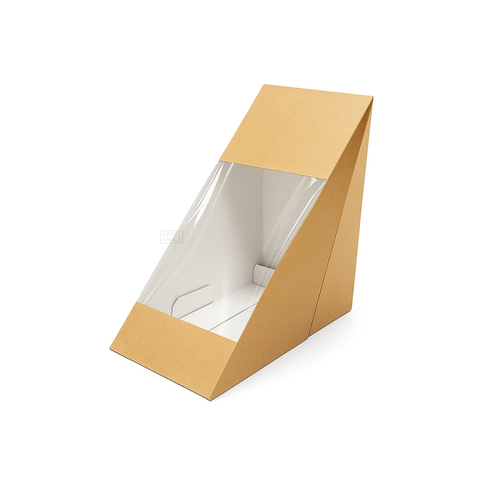 Brown Paper Sandwich Wedges with Window