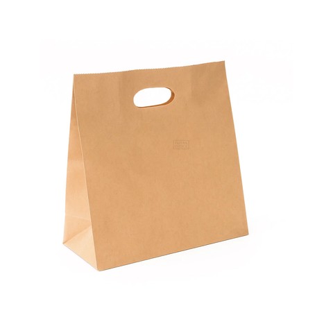Brown Die-Cut Handle Paper Takeaway Bag 280x280x150mm