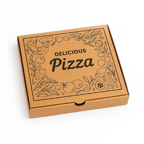 Pizza Box 18" Brown with Delicious Print