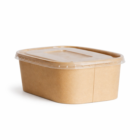 PET Rectangular Lid for Paper Containers