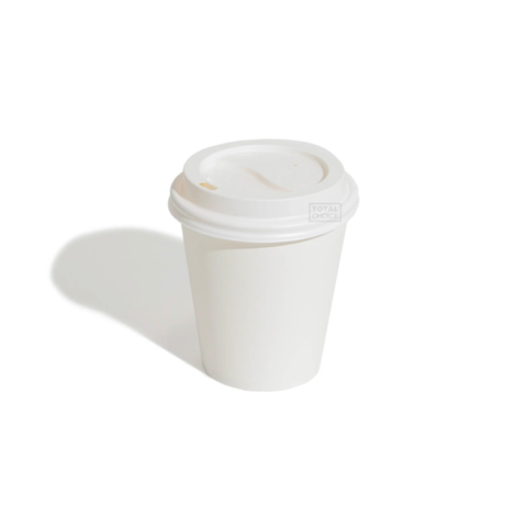 Single Wall Coffee Cup 8oz Squat 90mm White