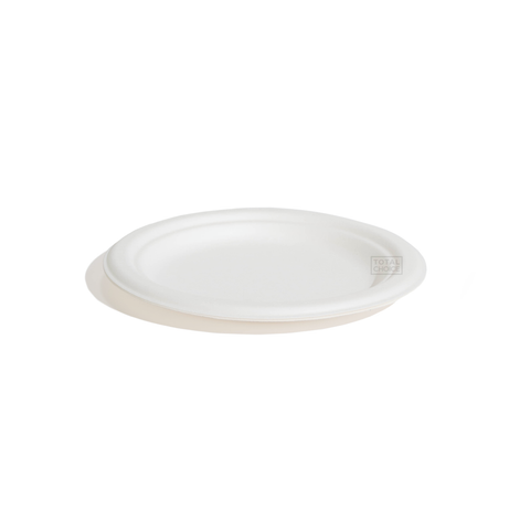 Sugarcane Plate 7" Round White