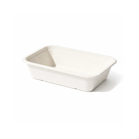 Sugarcane Rectangle Base – 750ml White