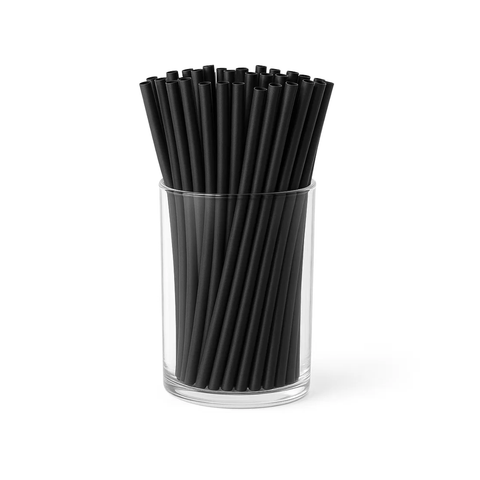 Paper Straw Black 3 Ply Regular 200mm x 6mm