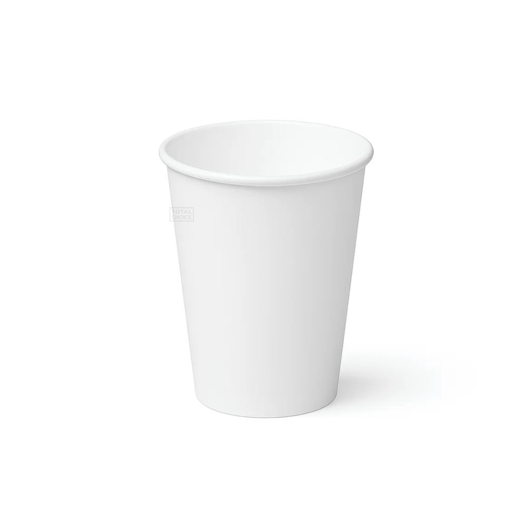 12oz White Coffee Cup (80mm) – Single Wall – Total Choice